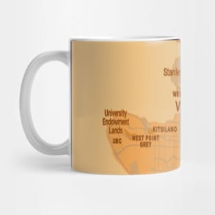 Vancouver golden yellow map Mug